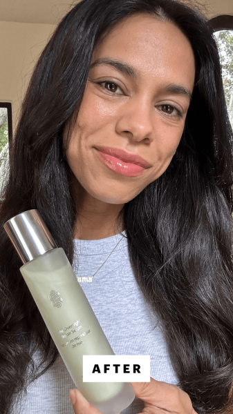 Shipin after applying the Crown Affair Overnight Repair Serum