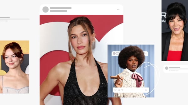 Collage of celebrities featured in the quiz including Emma Stone Hailey Bieber Doechii and Kris Jenner